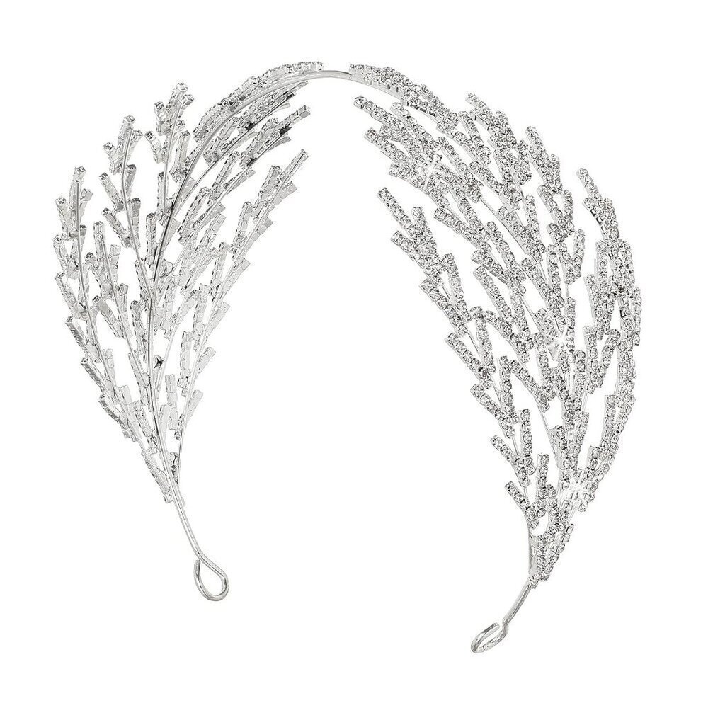 Wedding Headpiece for Bride - Hair Jewelry Wedding Headband Tiara Leaf Headband